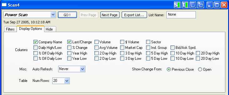 eSignal Market Scanner - Basic Operations – eSignal Knowledge Base